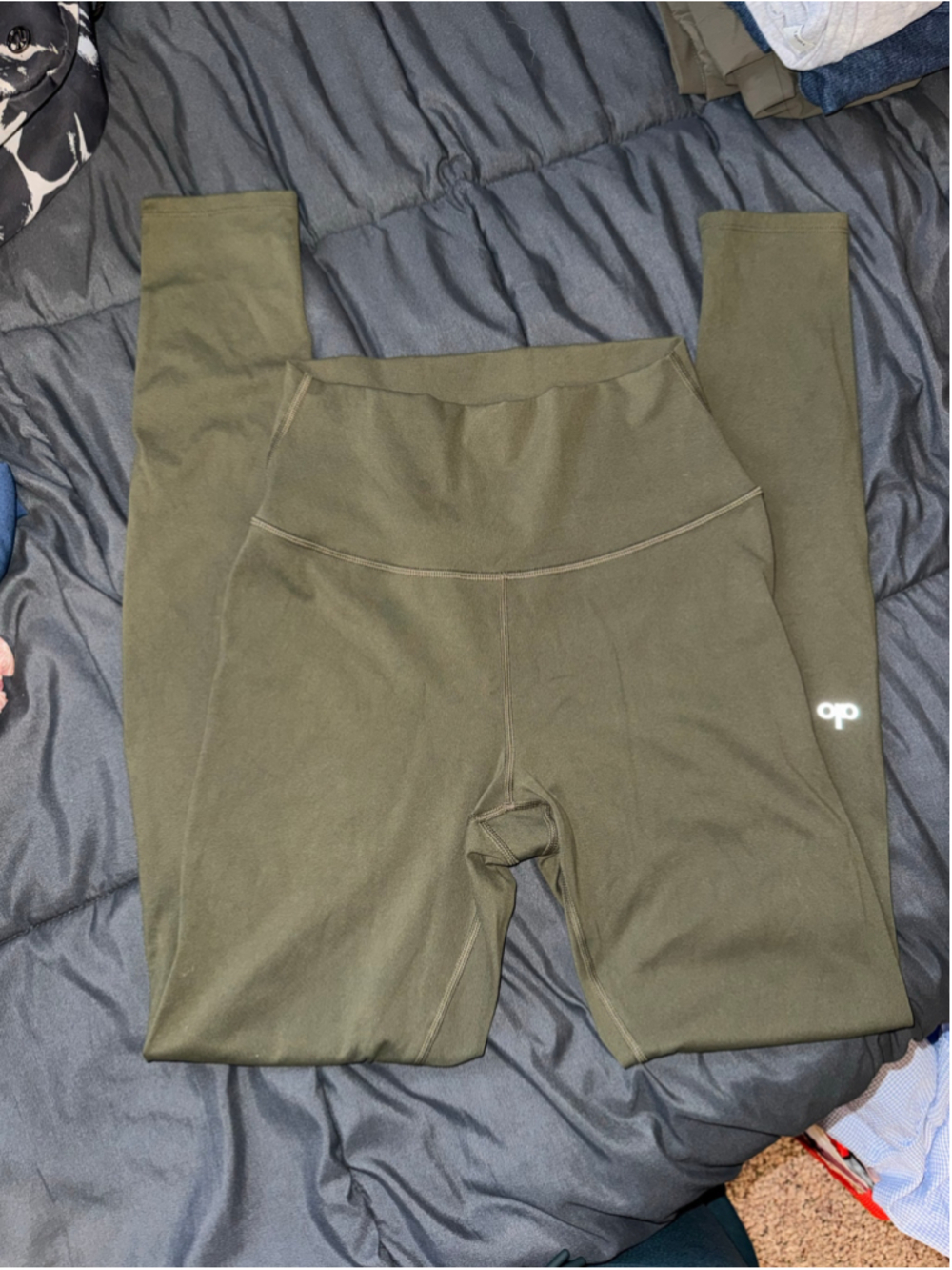 Women's Alo Yoga High-Waisted Leggings Size M Olive Green